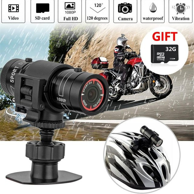 MDH Mini Action-DVR Kamera Full HD 1080P in Schwarz für Fahrrad, Motorrad und Helm - Bild 1