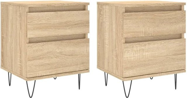vidaXL Nachttische 2er-Set Sonoma-Eiche, modern, B/T/H: 40 x 35 x 50 cm - Bild 1