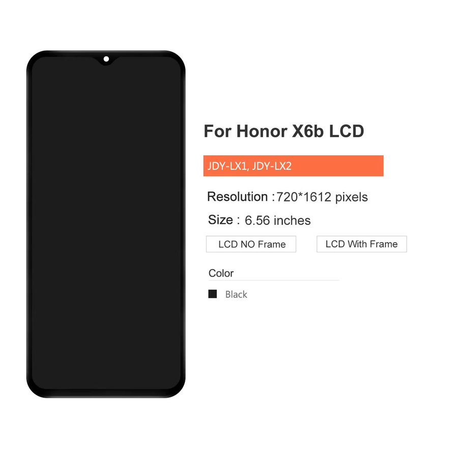 Honor X6b Ersatz LCD Display mit Touch Panel Digitizer und Rahmen in Schwarz für 6,56 Zoll Modelle JDY-LX1 JDY-LX2 - Bild 3