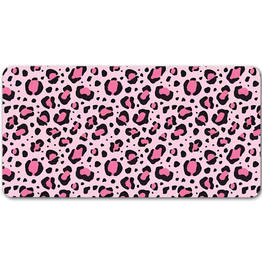 Rosa Mauspad mit Leopardenmuster, rutschfeste Schreibtischunterlage aus Gummi für PC und Laptop, pink - Bild 7