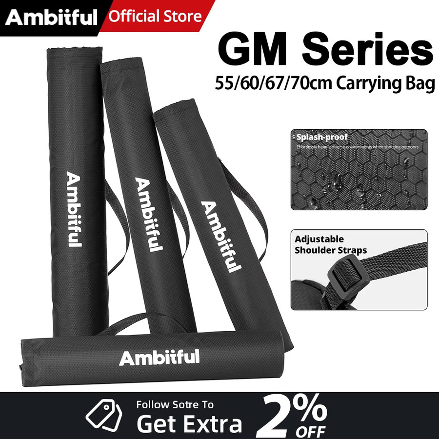 AMBITFUL GM Tragetasche für Lichtstativ und Stativ, Schwarz, spritzwassergeschützt - Bild 2