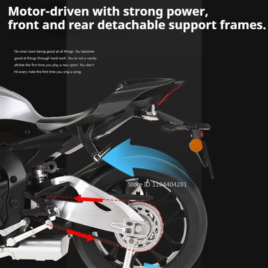 RMZ city R1M Motorrad Modell, 1:6, Metall, mit Licht und Lenkung - Bild 3