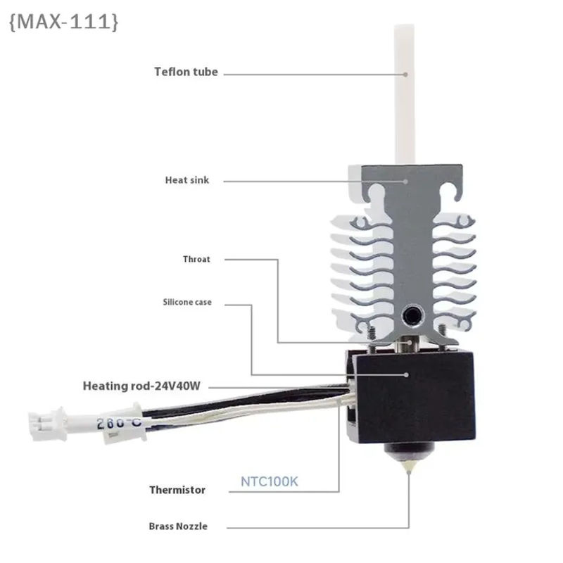 Creality Ender 3 V3 SE Hotend-Düsen-Kit mit Edelstahl-Hals in Silber - Bild 2