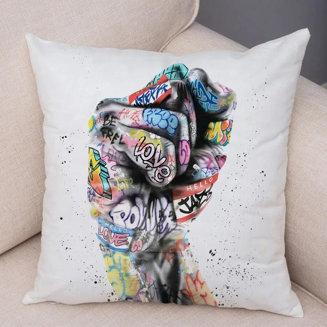 JMG Clothing Kissenbezug mit abstraktem Street Art Graffiti Tier und Gamepad Design, Mehrfarbig, Breite: 50 cm, Höhe: 50 cm - Bild 1
