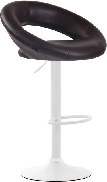 DELUKE Barhocker MEKIM, höhenverstellbarer Barstuhl aus Kunstleder in Braun mit Lehne und 360 Grad Drehbarkeit, B/T/H: 53 x 47 x 80 cm - Bild 1