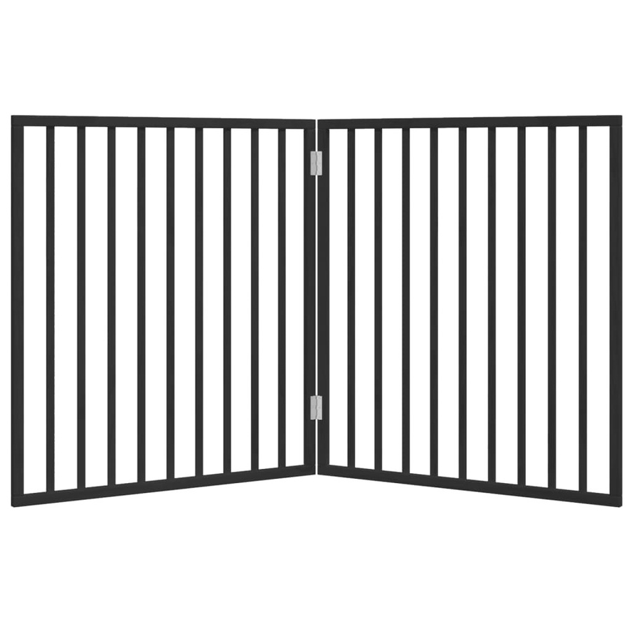 vidaXL Hundegitter aus Pappelholz, faltbar, 2 Paneele, Schwarz, Breite: 160 cm - Bild 4