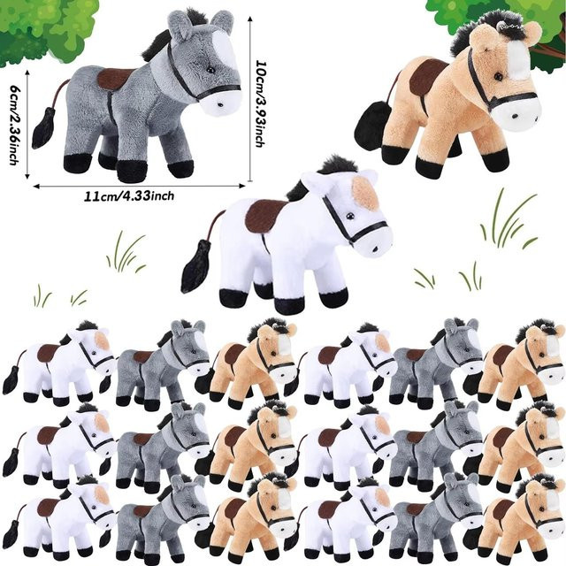 Linyi toy Pferd Kuscheltier, stehendes Mini-Plüsch, 12-teiliges Set - Bild 1