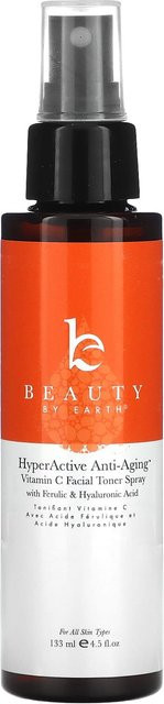 Beauty By Earth Vitamin C Gesichtstoner-Spray, 133 ml, mit Hyaluronsäure und Ferulasäure - Bild 1