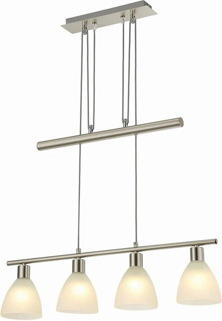 Lindby Pendelleuchte Simeon 4-flammig in Alu-grau und Glas, moderne Deckenleuchte für Wohnzimmer und Esstisch, Höhe: 180 cm, Breite: 72,5 cm, Tiefe: 13 cm - Bild 1