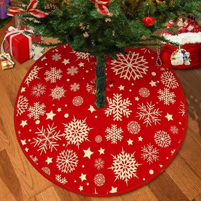VIKAMA Weihnachtsdekoration mit Schneeflocken-Muster in Rot für Innen- und Außenbereich - Bild 1