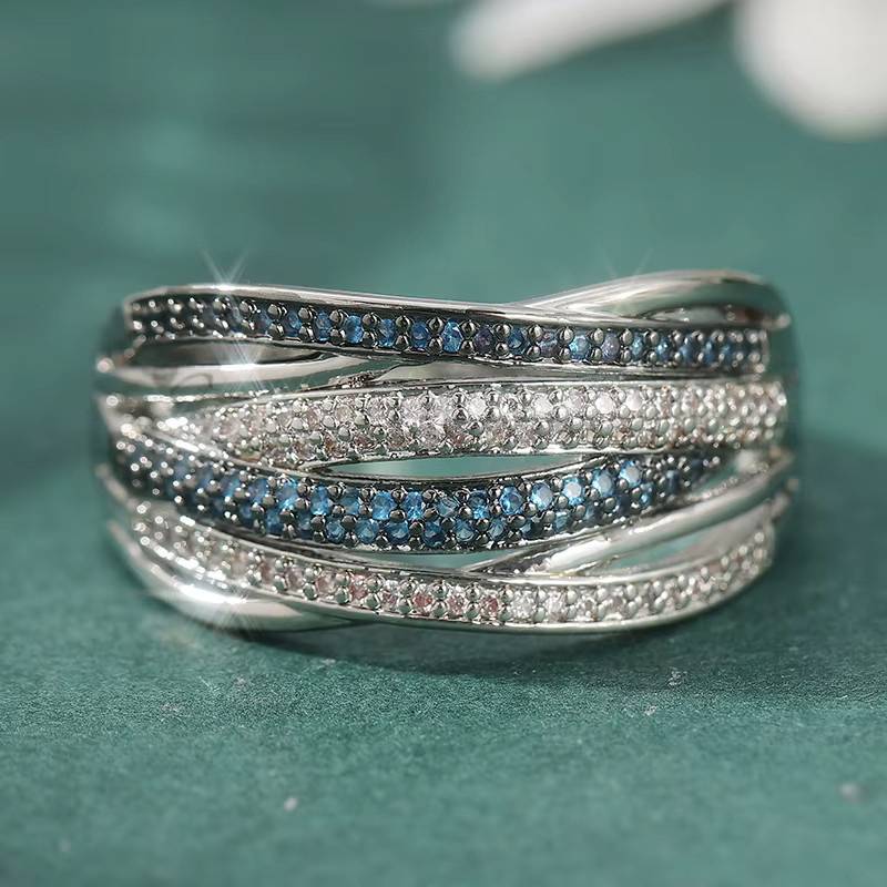 YoYo Eheringe, versilbert, synthetischer Zirkonia, Damen - Bild 4