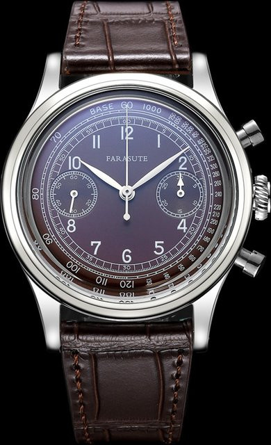 FARASUTE Chronograph, Handaufzug, Edelstahl, 38 mm, Leder, Herren - Bild 1