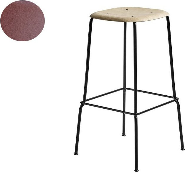 HAY Soft Edge 80 Bar Stool in Rot aus Stahl - Bild 1