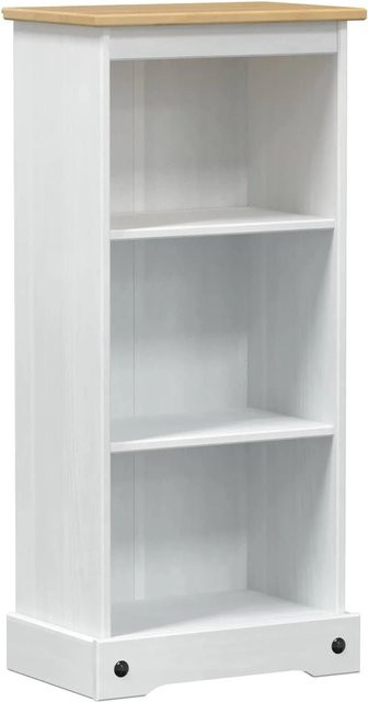 vidaXL Bücherregal aus massivem Kiefernholz in Weiß, B/T/H: 46 x 29 x 100 cm - Bild 1