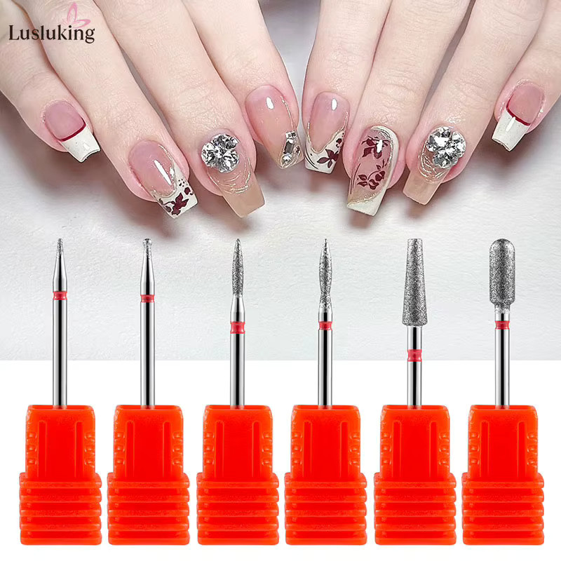 LUSLUKING Diamant Nagel Bohrer Set, 6 Stück, Elektrische Fräser für Maniküre - Bild 2