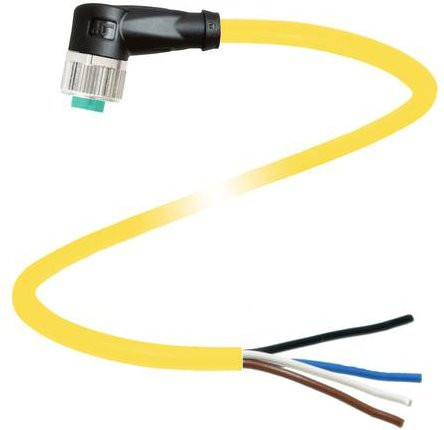 Pepperl+Fuchs 456403 Sensor-Aktor-Steckverbinder konfektioniert, 4-polig, gelb, Länge: 2 m - Bild 1