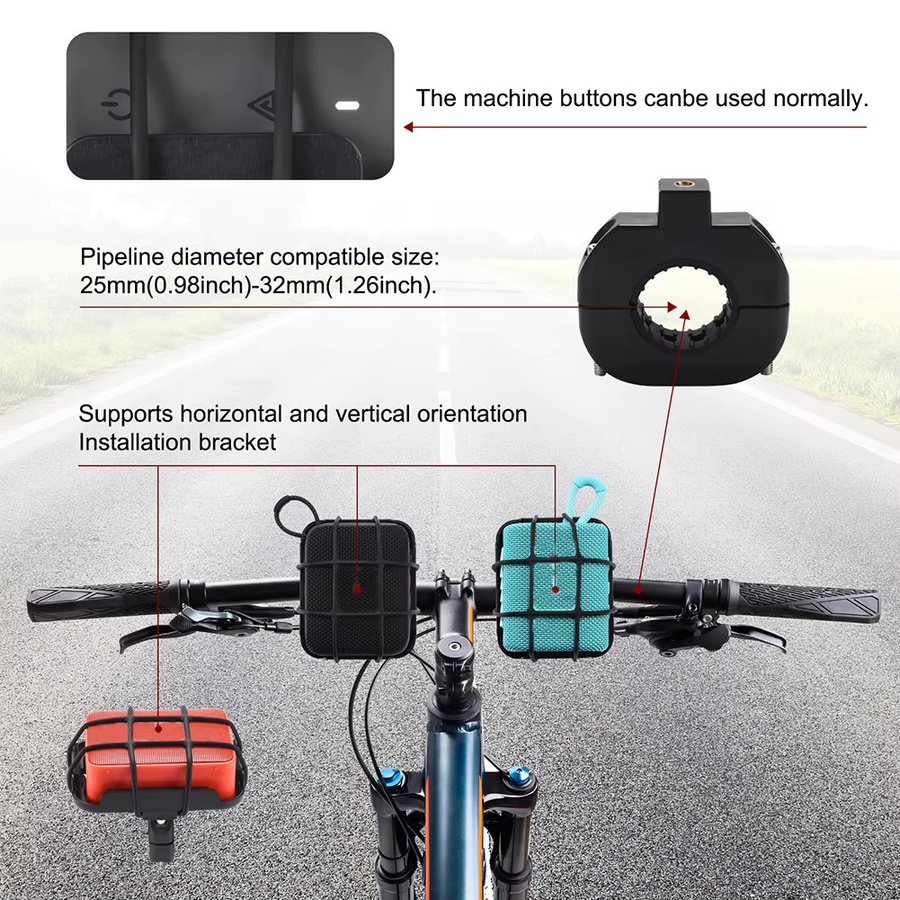 Tragbare Halterung in Schwarz für JBL GO 4, GO 3 und GO 2 Bluetooth Lautsprecher zur Montage am MTB oder Rennrad - Bild 3