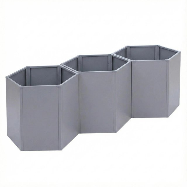 PROREGAL 3er-Set Metallhochbeet aus Stahl in Grau, H x B x T: 77 x 264 x 100 cm - Bild 1