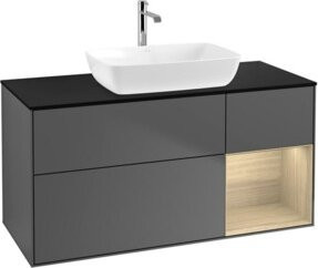 V&B Waschtischunterschrank Finion mit Wandbeleuchtung, Anthrazit, Breite: 120 cm - Bild 1