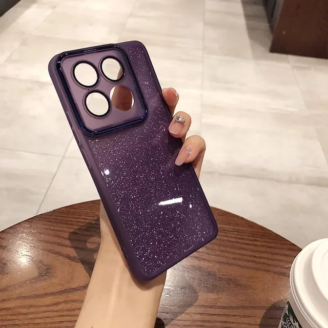 Glitzernde Silikon-Handyhülle für Xiaomi 15 14 Pro Max Ultra 13T Pro und POCO F7 X7 M7 in Blau und Lila - Bild 1