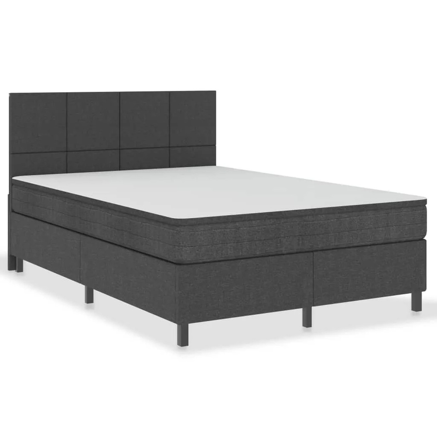 vidaXL Hybrid-Boxspringbett aus Stoff in Dunkelgrau, B/T: 140 x 200 cm - Bild 2