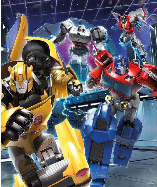 Sanders & Sanders Fototapete Transformers Vliestapete für das Kinderzimmer in Gelb Rot und Blau, Breite: 225 cm, Höhe: 270 cm - Bild 1