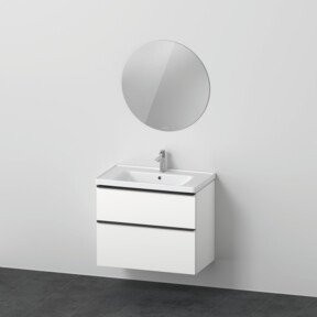 Duravit D-Neo Möbel-Set für das Badezimmer mit Waschtisch-Unterbau und Universal Licht Spiegel in Weiß Matt, Breite: 80 cm - Bild 1