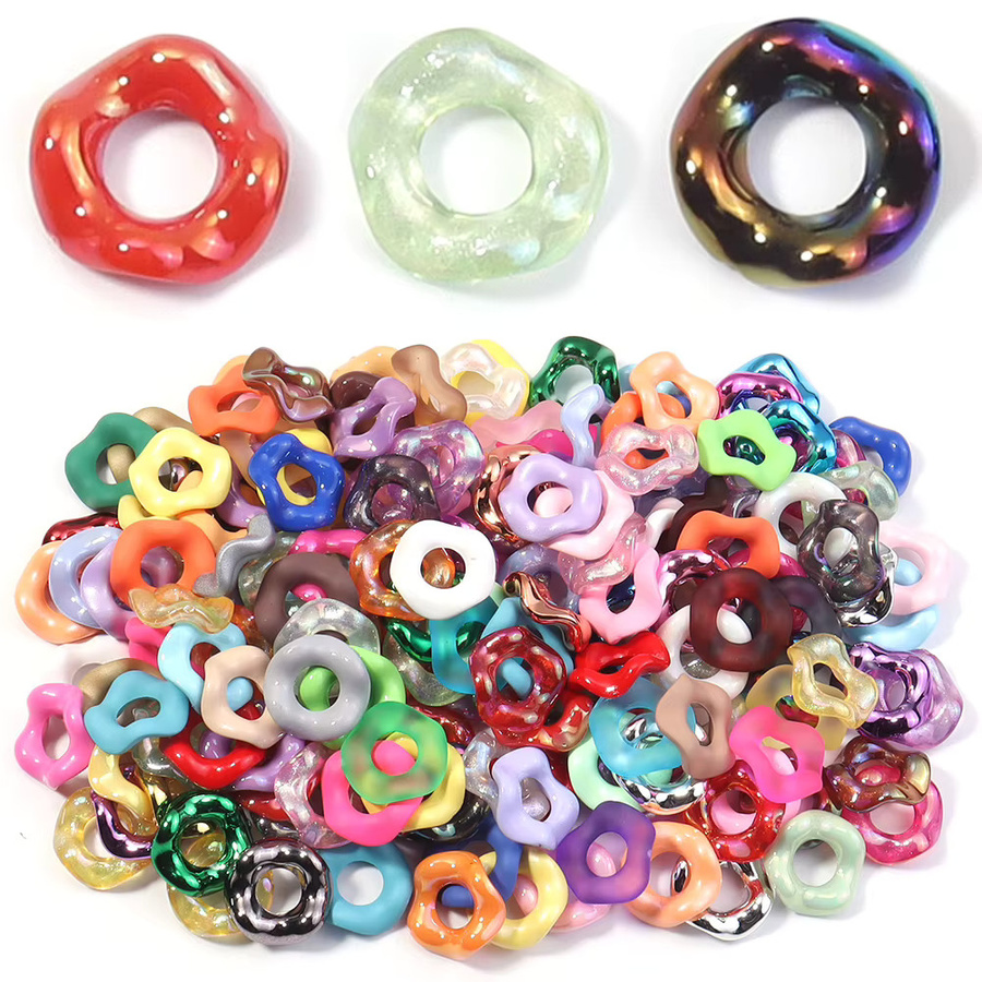 Louleur Perlen, Acryl, Donut Spacer, 16 mm, Candy Farbe - Bild 2