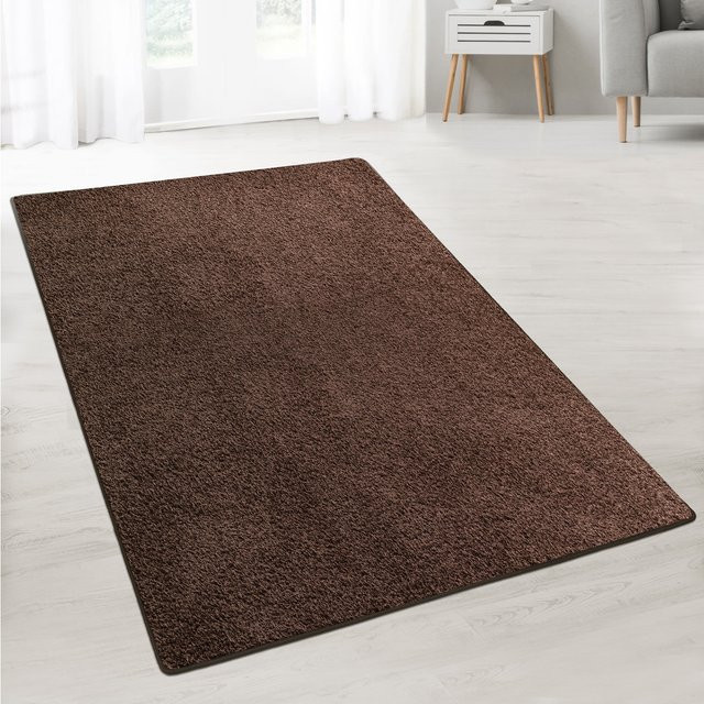 Karat homeliving Shaggy-Teppich Barcelona Dunkelbraun Modern Rechteckig - Bild 1