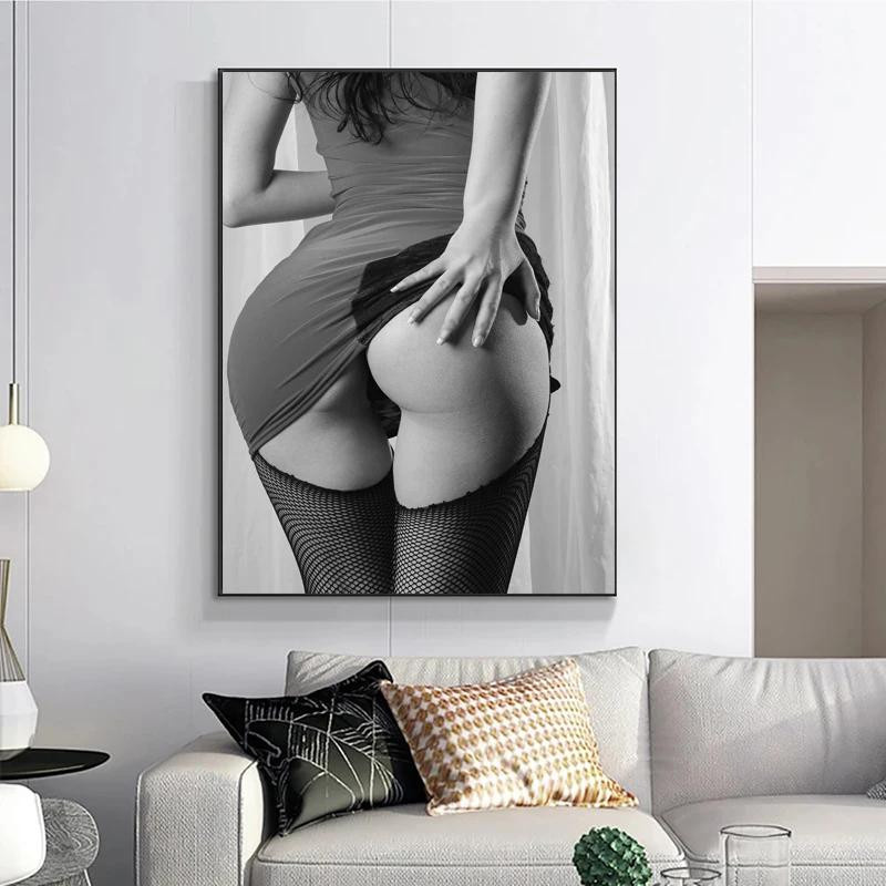 Niveous Art Museum Leinwandgemälde Sexy Akt Frau in Schwarzweiß, Wandkunst Poster für Schlafzimmer und Büro, Breite: 21 cm, Höhe: 30 cm - Bild 3