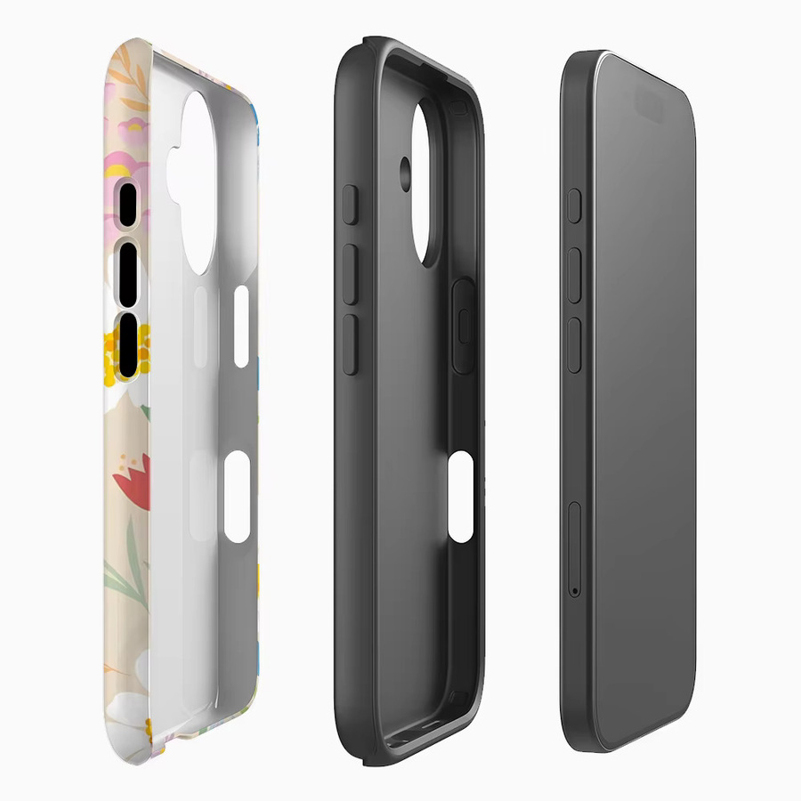 Pastell Wildflower Meadow Handyhülle für iPhone 17 16 15 14 13 12 11 Pro Max Plus mit doppelschichtiger Rückseite in Multicolour - Bild 2