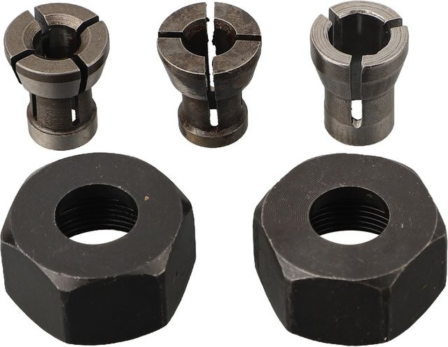 Vibratite Spannzange Adapter Set aus Stahl mit Mutter für Gravur- und Trimmmaschinen in Silber, M17 6/6,35/8mm - Bild 1
