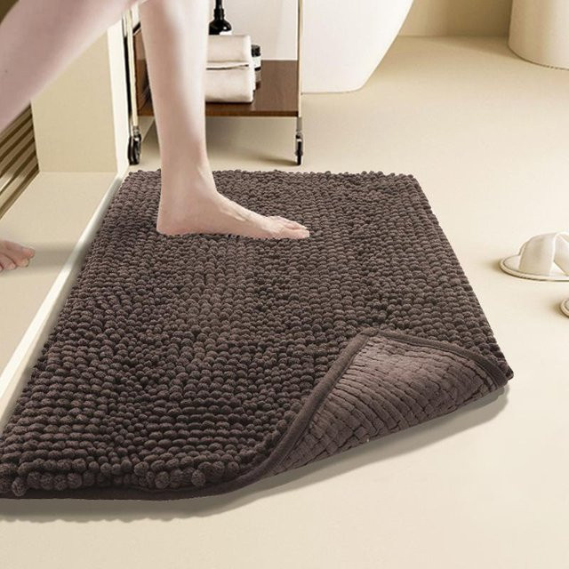 Rutschfeste Chenille Badezimmer-Bodenmatte von Yiran Furniture mit floralem Design, B/B: 50 x 80 cm - Bild 1