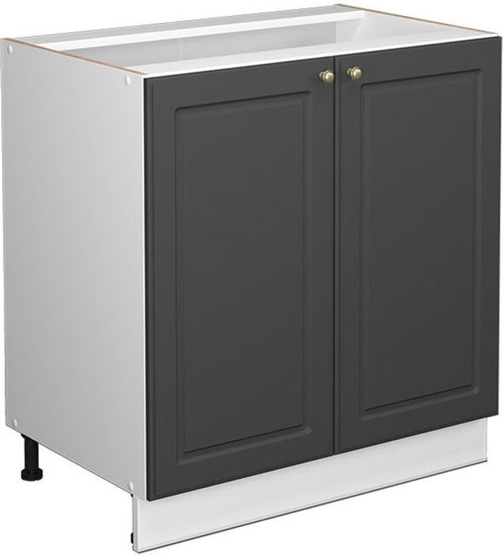 Vicco Spülenunterschrank Fame-line in Anthrazit-Gold mit Regal und Drehtüren, Breite: 80 cm - Bild 1