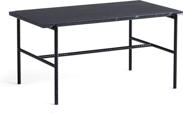 HAY Rebar Beistelltisch rechteckig aus Marmor und Stahl in Schwarz matt - Bild 1