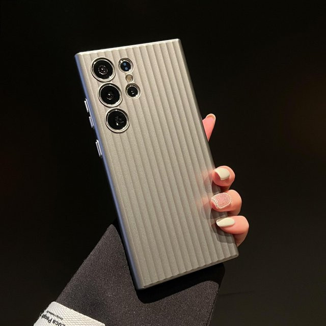 Matte Streifen Handyhülle mit Kameraschutz für Samsung Galaxy S26 S25 S24 S23 Plus Ultra, stoßfeste Hartschale aus PC - Bild 1