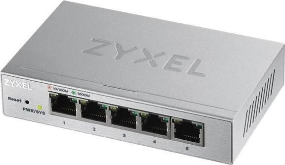 Zyxel GS1200-5HP v2 Managed Desktop Switch mit 5 x 10/100/1000 Mbit/s Ports und PoE+ (60 W) in Silber/Grau - Bild 1
