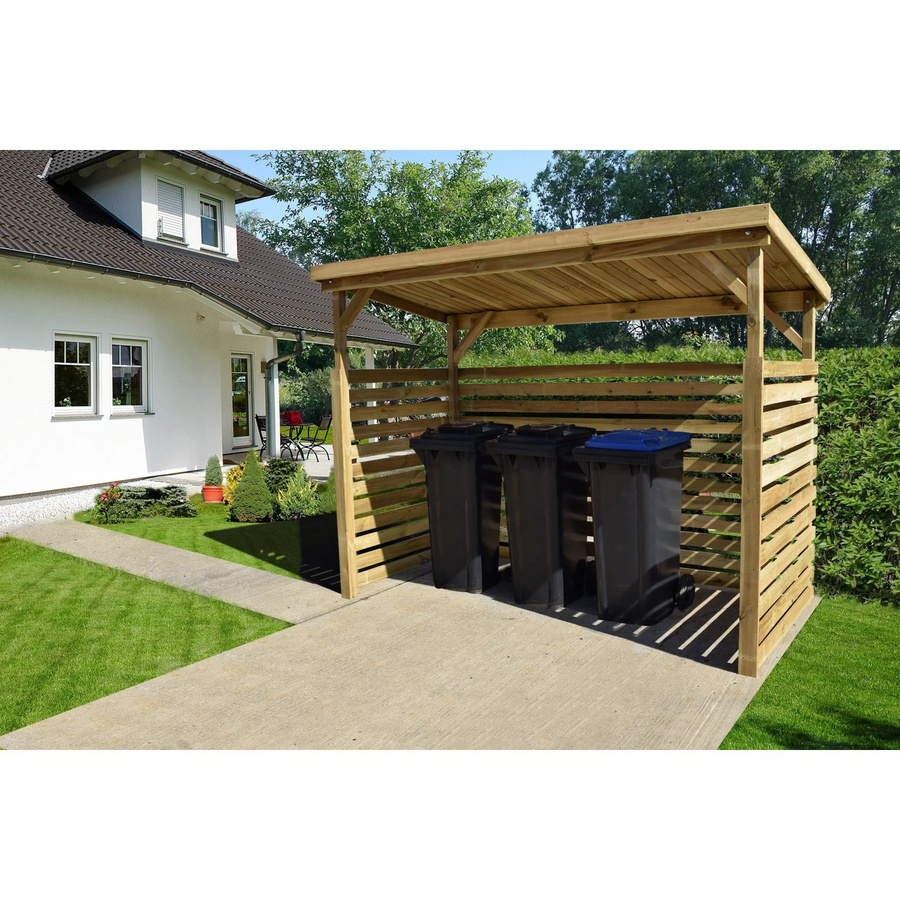 Weka Unterstellplatz Pent in Braun aus Holz B/T/H: 204 x 114 x 114 cm - Bild 2