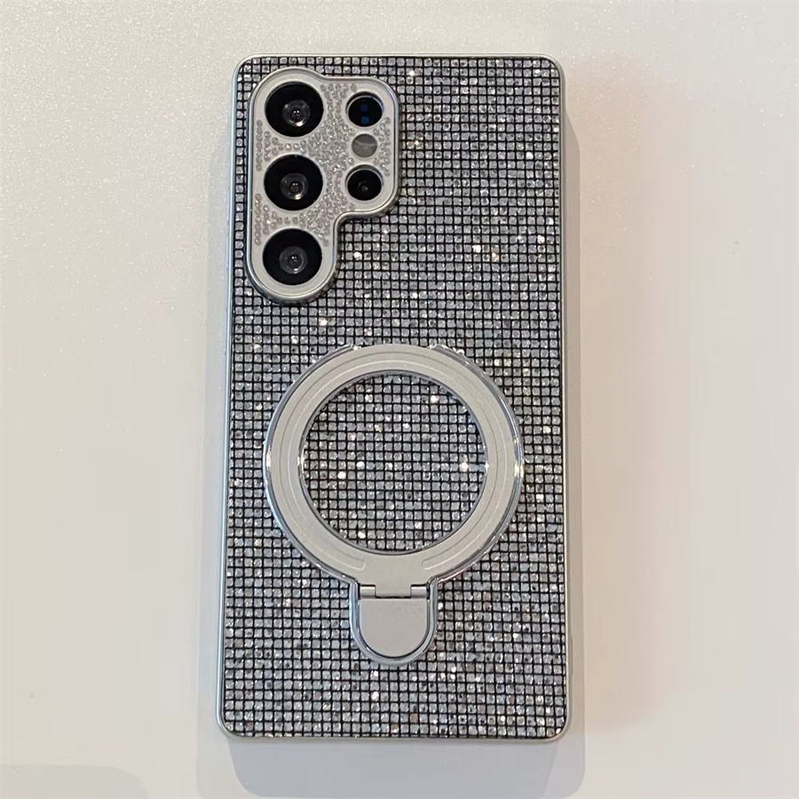 Glitzer Handyhülle mit Diamant-Effekt für Samsung Galaxy S25 S24 S23 Ultra Plus Edge A17 A14 A15 A24 in Orange - Bild 4