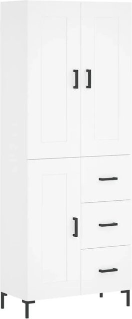 vidaXL Highboard Weiß aus Holzwerkstoff und Metall B/T/H: 69,5 x 34,0 x 180,0 cm - Bild 1