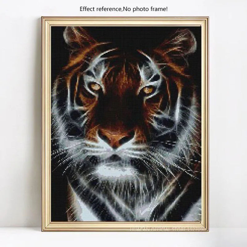 FIYO DIY Diamantmalerei Tiger Mosaik Bild, mehrfarbig, B x H: 30 x 20 cm - Bild 1