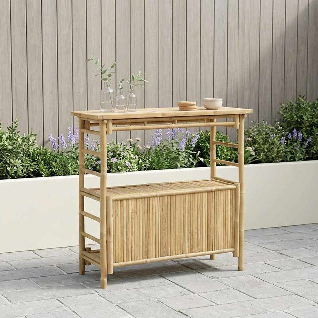 Outdoor Bartisch aus Bambus von VD Home Furnishing in Natur, Farbe Beige/Braun, B/T/H: 110 x 50 x 105 cm - Bild 1