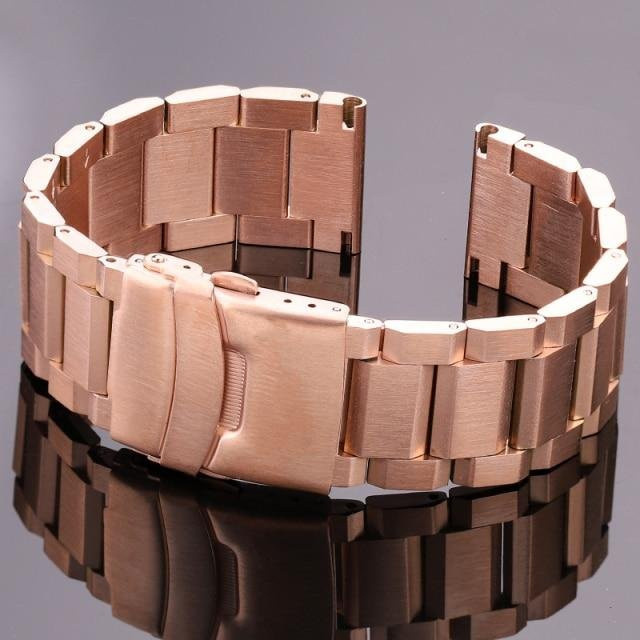 Uhrenarmband Edelstahl, Roségold, Schwarz, Unisex, 20 mm - Bild 1
