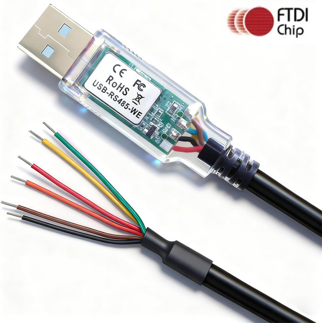 FTDI USB zu RS485-WE Serielles Konverterkabel mit FT232-Chipsatz, 6-Wege, Länge: 1,8 m - Bild 1