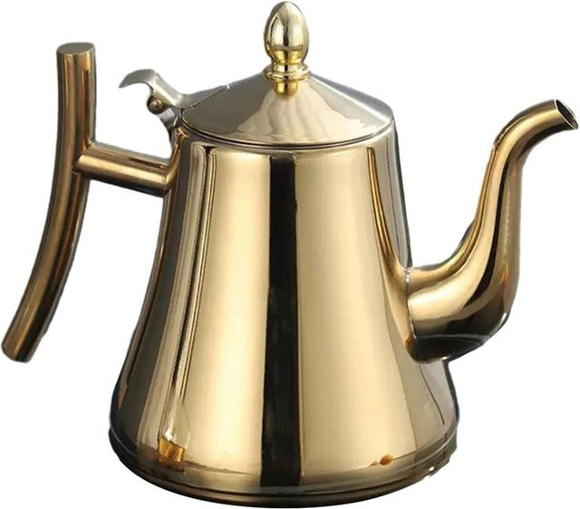 MaMa workplace Edelstahl-Teekanne in Gold mit integriertem Filter für Induktionsherde, 1,5 l - Bild 1