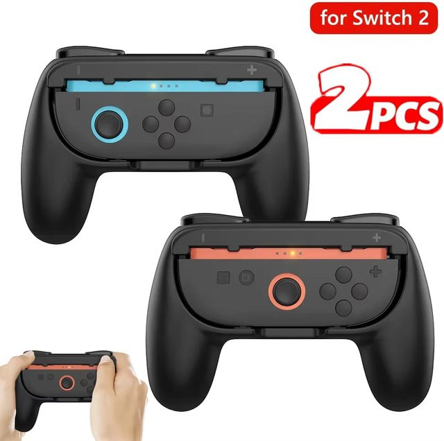 TECTINTER 2er-Set Joypad-Griffe für Nintendo Switch in Schwarz – Joystick-Controller-Handgriff-Halterung als Console Accessory - Bild 1