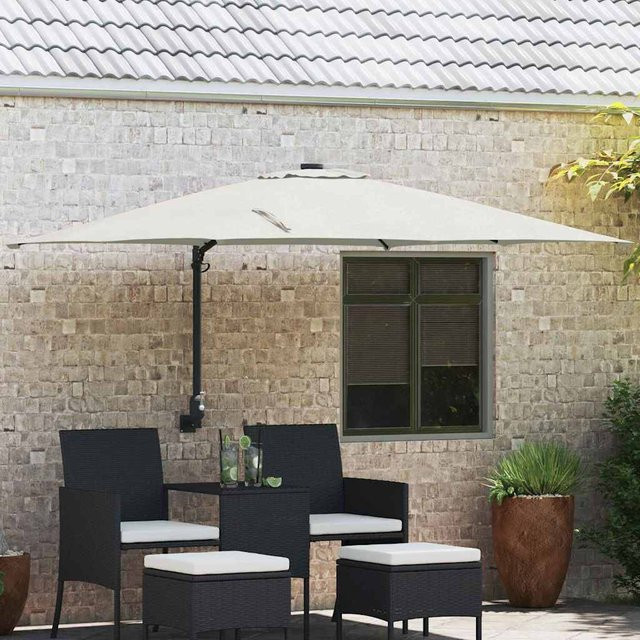 vidaXL Garten-Sonnenschirm aus Polyester und Stahl in Sand, B/T/H: 248,5 x 247,5 x 160 cm - Bild 2