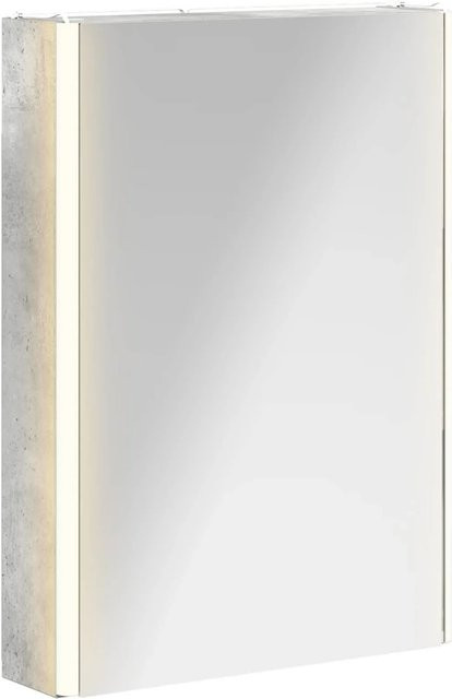 vidaXL Badezimmerspiegelschrank in Grau mit LED-Beleuchtung und Spiegel, B/T/H: 43 x 11,5 x 60,5 cm - Bild 1