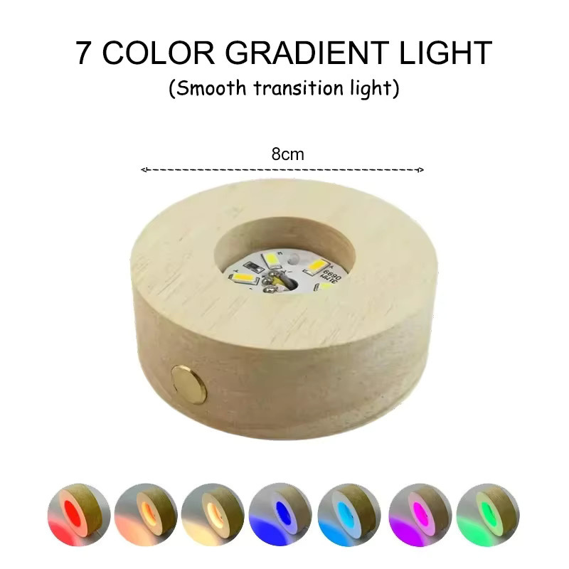 TLEDMP LED-Basislicht-Display-Ständer für Kristall und 3D-Fotoglas, RGB Mehrfarbig, Durchmesser: 8 cm - Bild 6