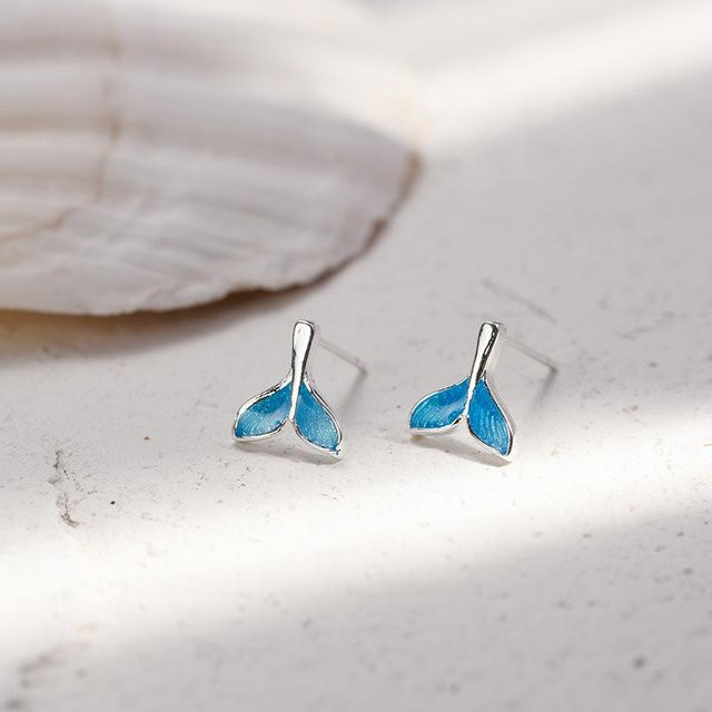 Lucky Star Jewelry Ohrringe, Fischschwanz, Kupfer, Blau, Damen - Bild 1